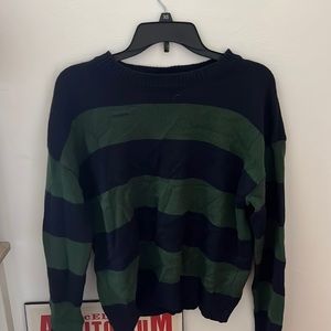 An adorable navy and green sweater. Size M-L.